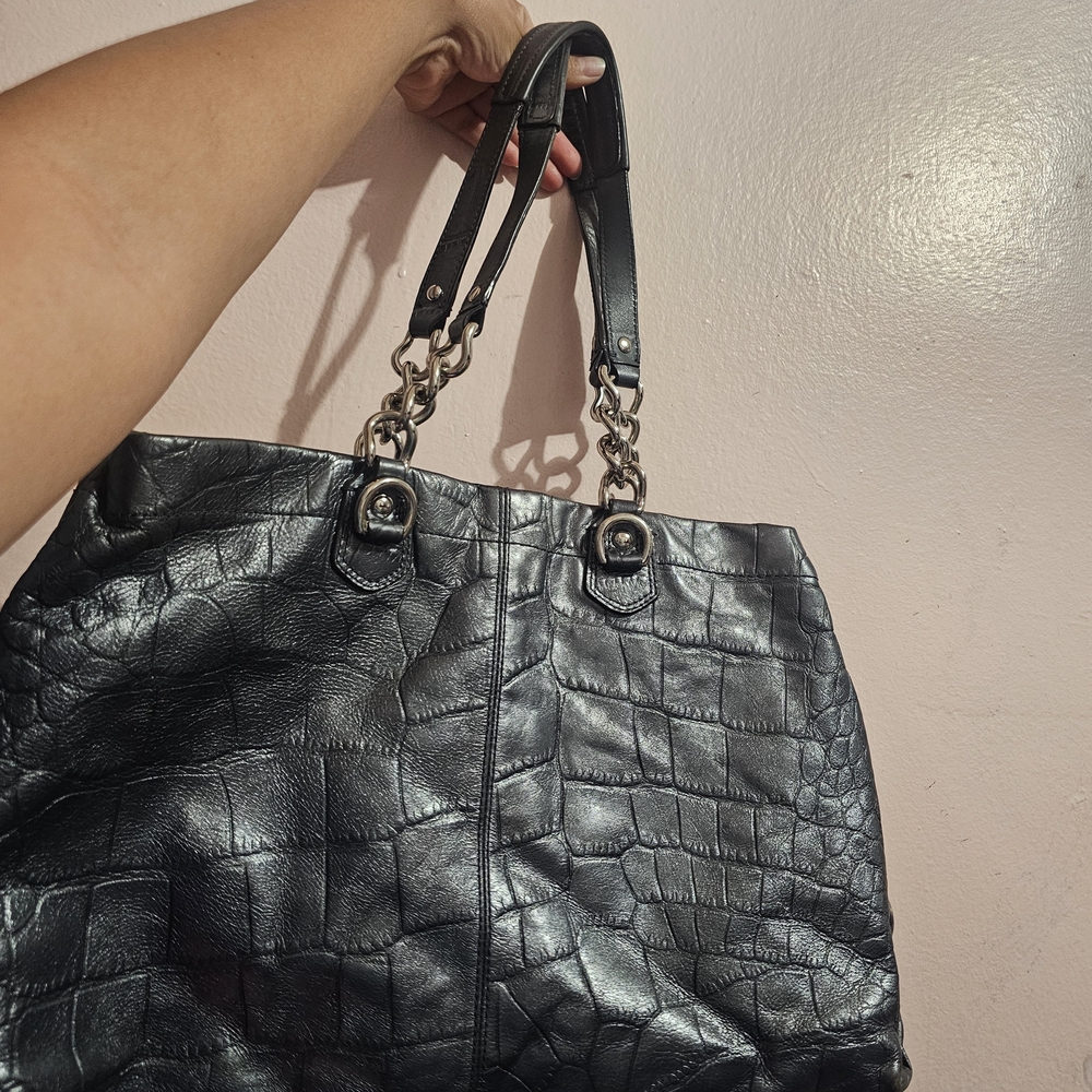 Coach Black Leather Tote Bag - Picture 2 of 4